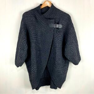 Fenn Wright Manson‎ Angora Rabbit Hair Wool Cable Knit Ribbed Cardigan Sweater
